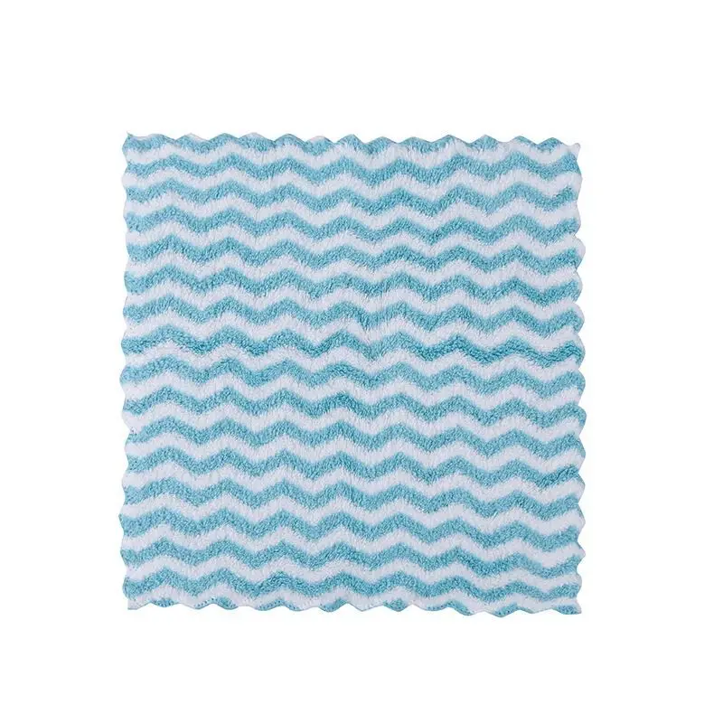 Кухонные салфетки в полоску для мытья посуды ткань чистки стола утолщенная