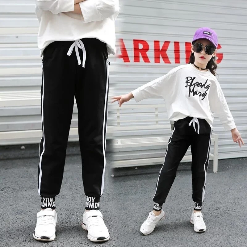 EACHIN/брюки для девочек повседневные штаны девочек-подростков шелковые свободные