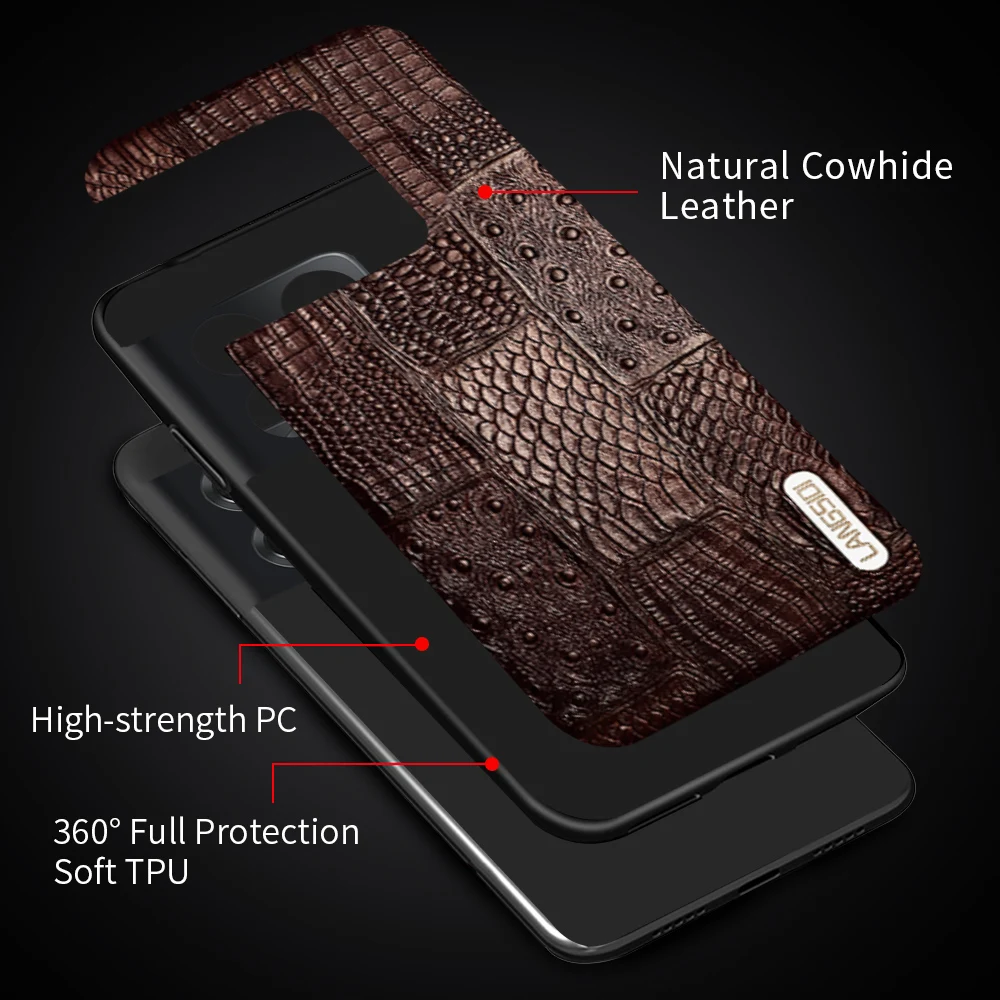 Genuine Cowhide Leather Phone Case For Oneplus 10 Pro Case 10T 10R 9RT ACE One plus 10Pro Luxury Retro Splice Back Cover Shell