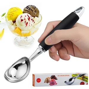 ice cream scoop stainless steel ice cream scooper dishwasher safe handle kitchen gadgets ice cream tools ice cream spoon free global shipping