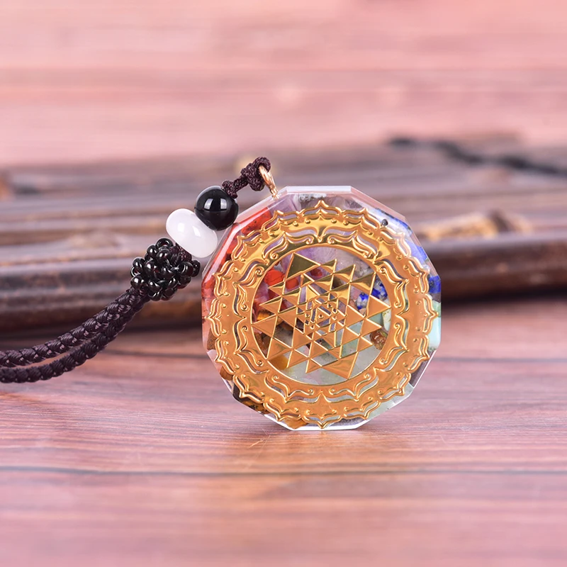 Ожерелье с подвеской в виде священной геометрической чакры-искусственное