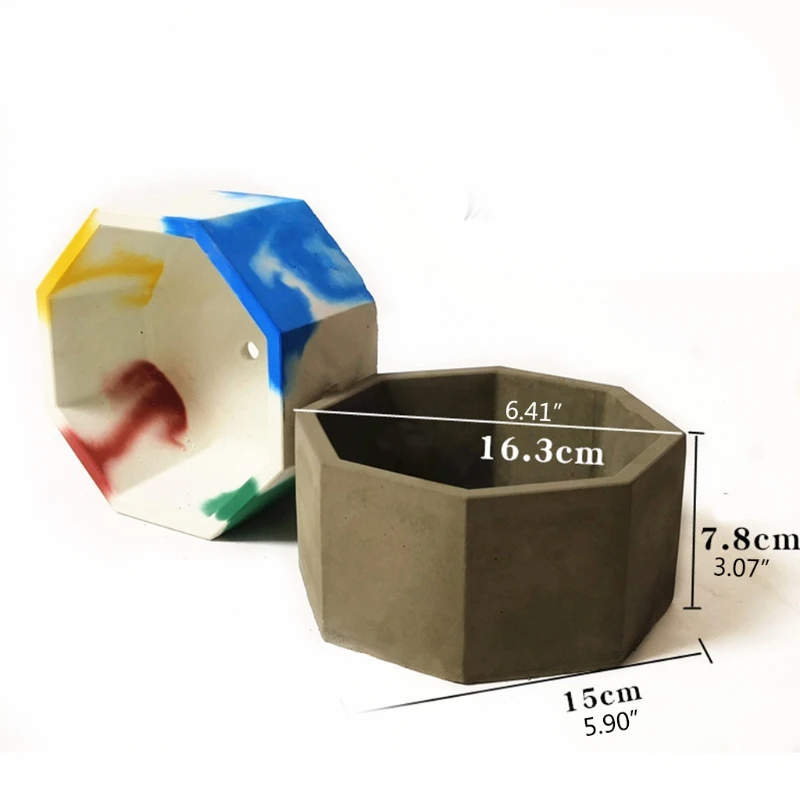 

Storage Cup Epoxy Resin Mold Octagonal Cement Flowerpot Casting Silicone Mould DIY Crafts Decorations Making Tools