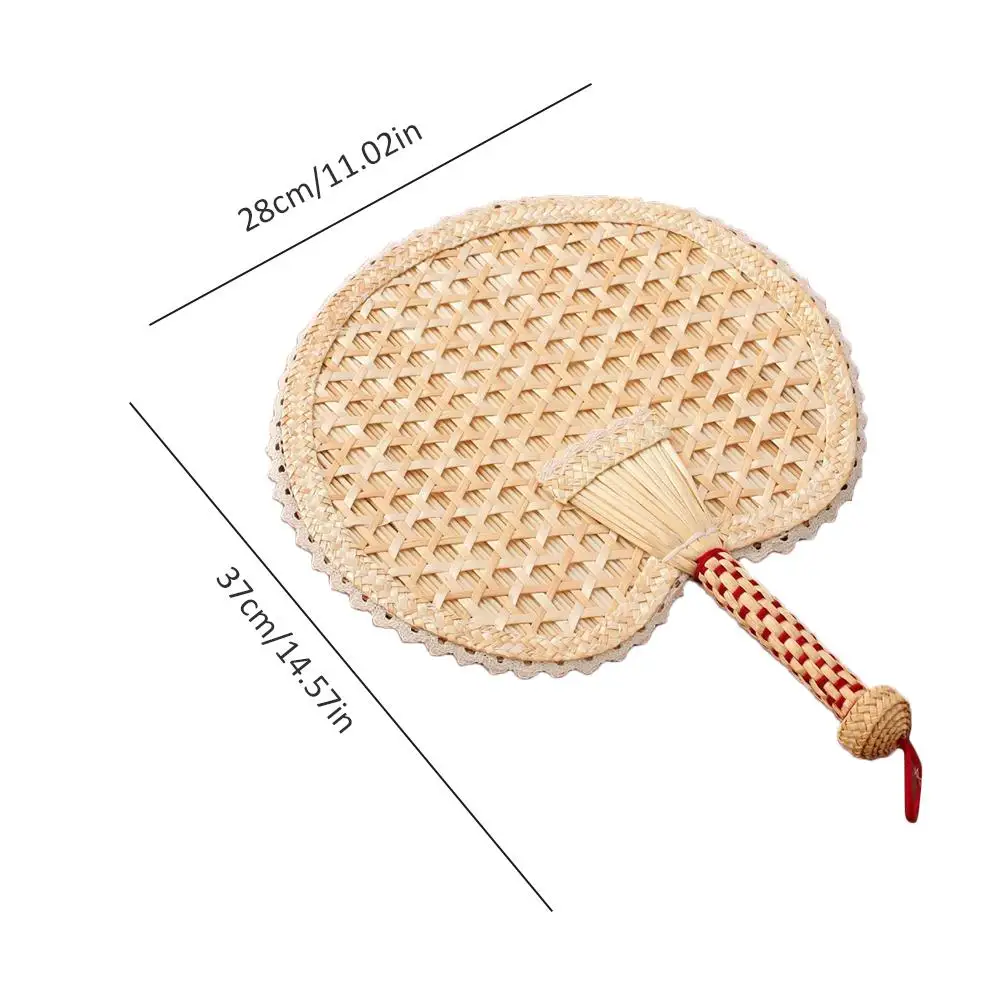 1 Pcs Pure Hand-Woven Wheat Straw Fan Old Man Summer Natural Hand Fan Environmentally Friendly Hand-Woven Fan Decoration Heart