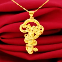 vivid dragon pillar pendant for men and women yellow gold filled fashion pendant necklace chain