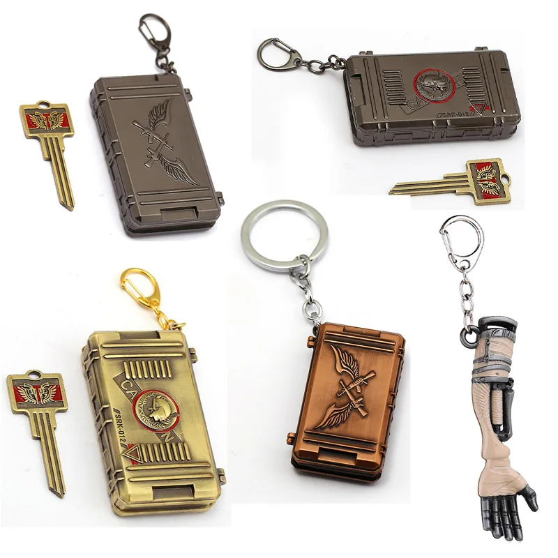 Игровые брелки выживания пистолет инструменты коробка сокровищ и ключ PUBG Battleground