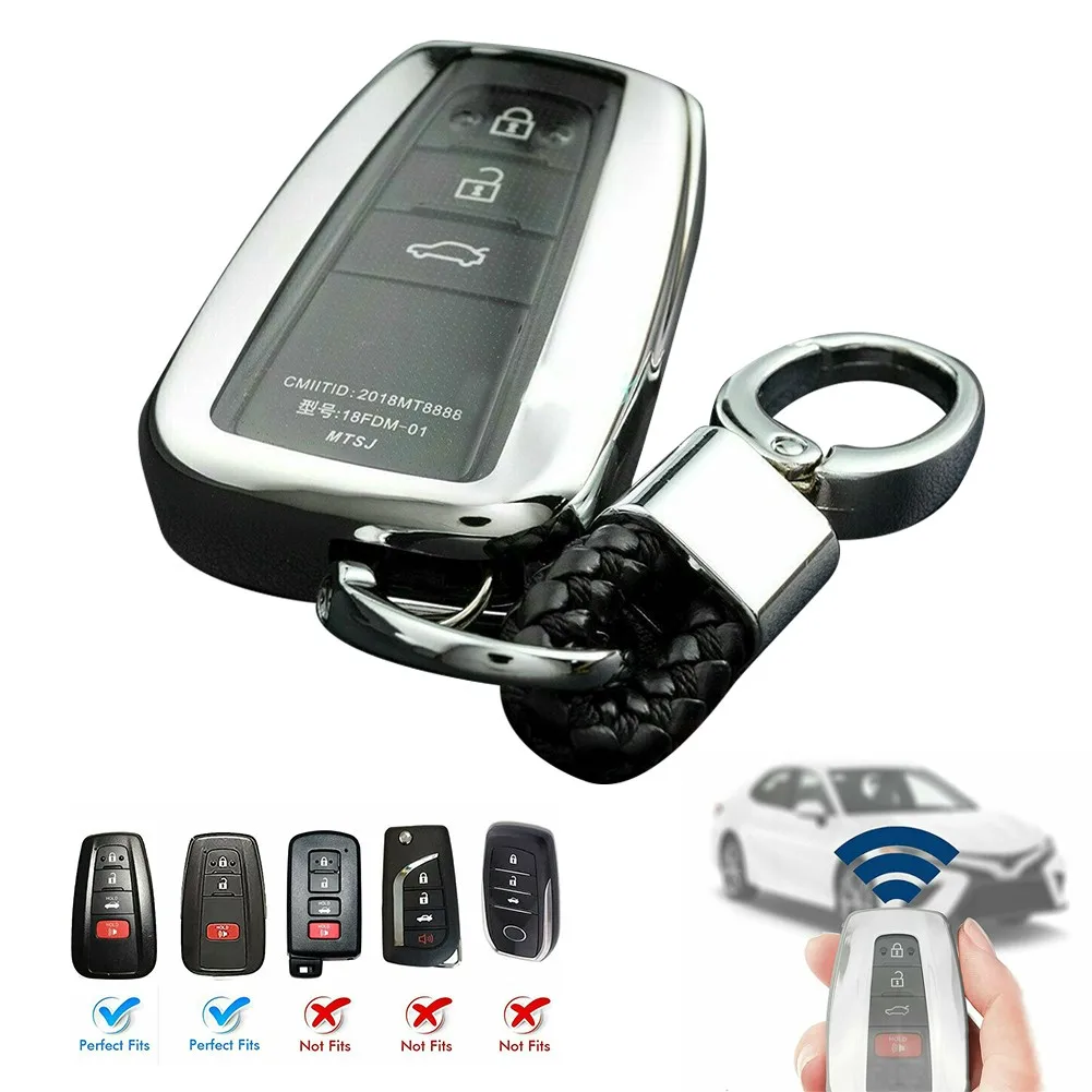

Newest Car Key Fob Cover Case Chain For Toyota RAV4 Highlander Camry Corolla Kluger 86 Key Case Key Chain