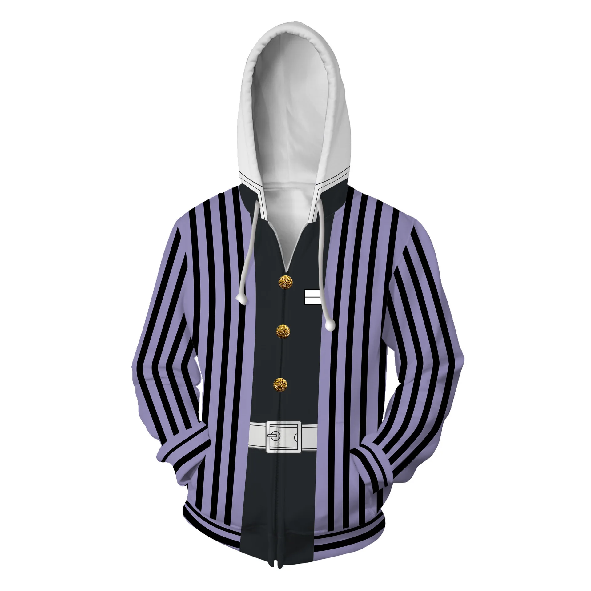 

Iguro Oban cosplay Demon Slayer Kimetsu no Yaiba Tanjirou Nezuko Zenitsu Tomioka Cosplay Hoodie Costume Anime Jacket Coat zipper