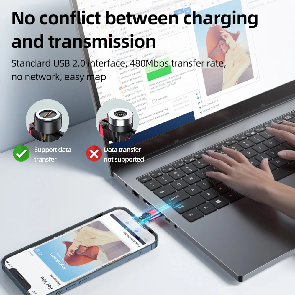 ! Магнитный адаптер ACCEZZ 3 А быстрая зарядка USB C синхронизация данных Тип микро для