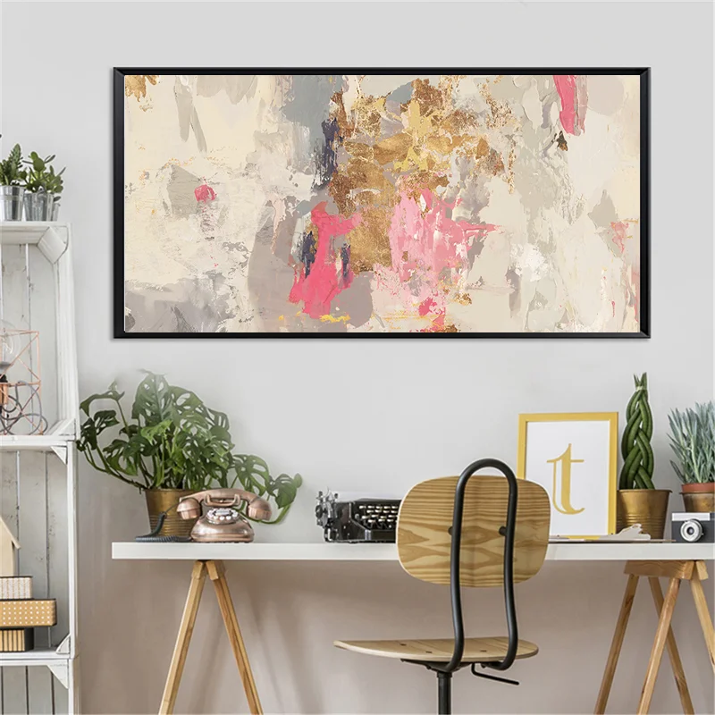 

Abstract Golden Pink Wall Art Print Modern Style Canvas Ink Painting Nordic Decorative Poster Picture Bedroom Home Decor