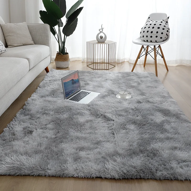 

Plush Carpet Living Room Decoration Fluffy Rug Thick Bedroom Carpets Anti-slip Floor Soft Lounge Rugs Solid Large Carpets Floor