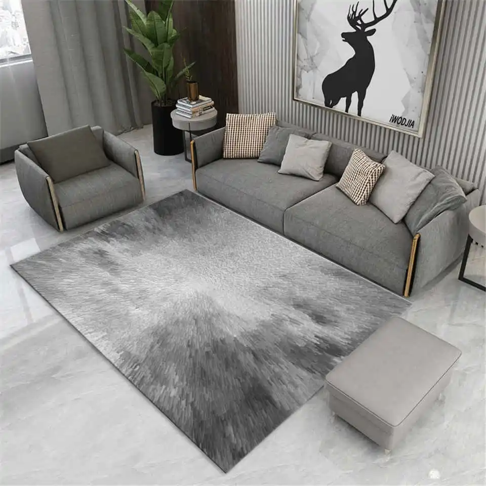 

Modern 3D Columnar Radiation Gray Rug Large Size Carpet Nordic Style Living Room Sofa Rug Anti-slip Hall Mat Washable