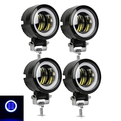 4pcs R Blue halo YAIT 3 дюйма 12 В 24 в 6000 К водонепроницаемый круглый светодиодный светильник ангельские глазки бар внедорожный автомобиль лодка светодиодный светильник квадратный Halo Кольцо рабочий светильник - Цвет: 4pcs R Blue halo
