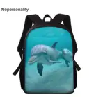 Детские школьные ранцы Nopersonality Морской Дельфин, милые школьные ранцы для мальчиков и девочек, стильная сумка для детского сада с боковым карманом для бутылки с водой