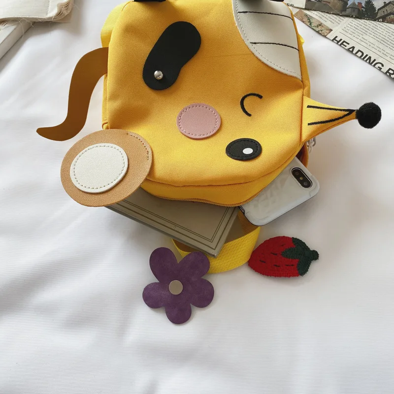 Korean Style Kindergarten Children's nylon Schoolbag mochilas   Cartoon kawaii bag Cute mouse  Animal Boy Girls' Zipper Backpack