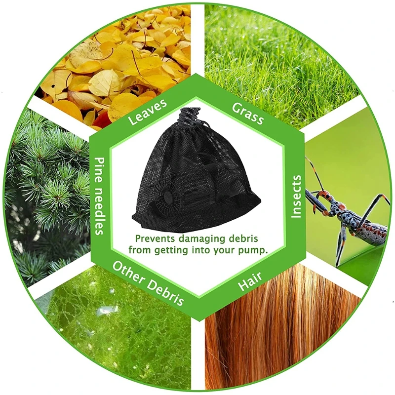 

Mesh Bag Water Pump Filter Net Fish Pond Pump Pouch Barrier Small Grid W89F