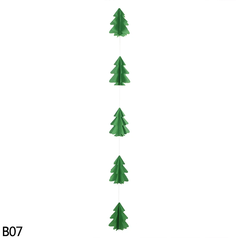 4-B07 1 шт. 2,5 м длина 3D в форме рождественской елки баннер бумага Гарланд на Рождество год вечерние подвесные Декор 8z - Цвет: 4-B07