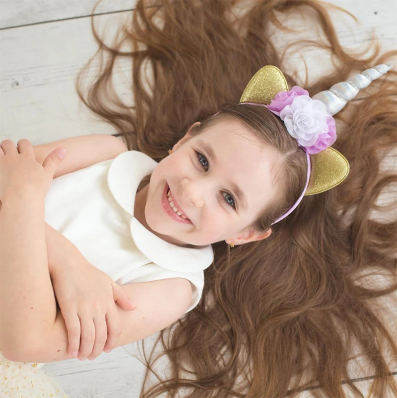 Единорог вечерние для детей с украшением в виде кошачьих ушек Модная женская и