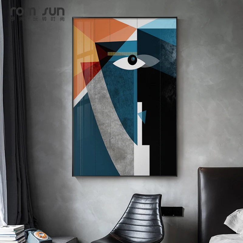 

Abstract Colour Geometric Canvas Painting Posters and Prints Creative Impressionist Wall Art Pictures for Living Room Home Decor