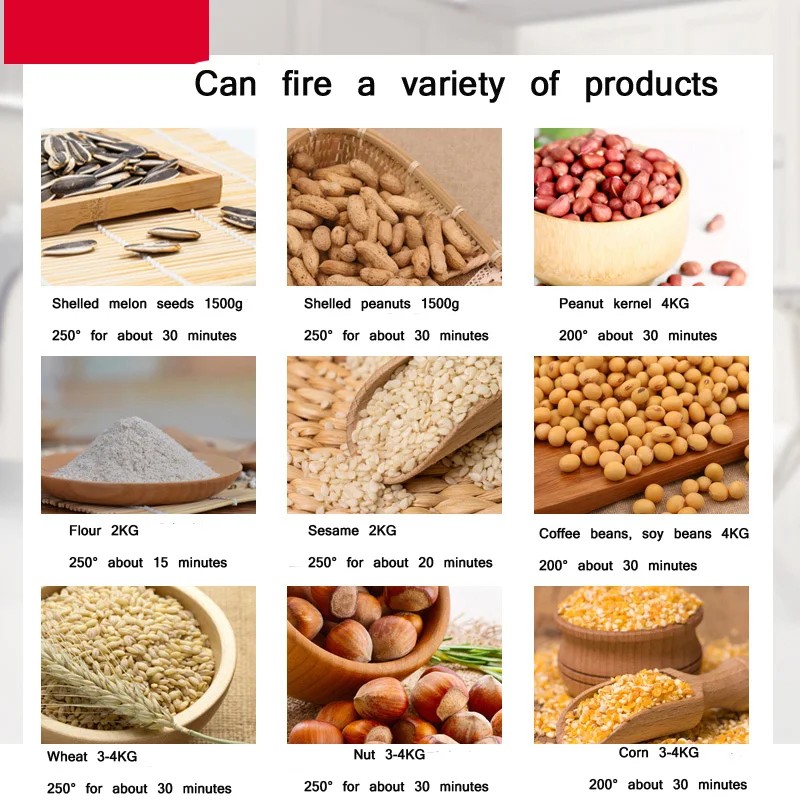 

220V Multifunction Coffee Roaster Baking Machine Coffee Beans Peanut Dried Fruit Food Drying Machine