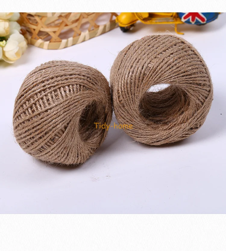 5 шт./лот 30 ярдов натуральный джутовый шпагат шнур пеньковый шуршковая веревка