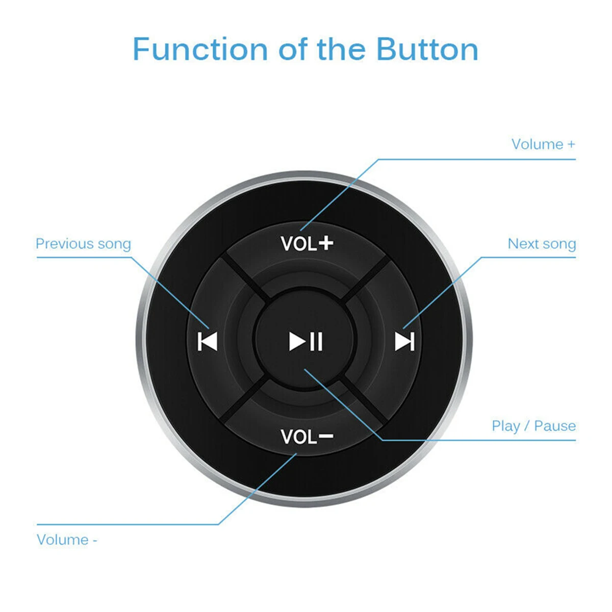 

Wireless Bluetooth Media Button Remote Controller Car Motorcycle Bike Steering Wheel MP3 Music Play For IOS Android Phone Tablet