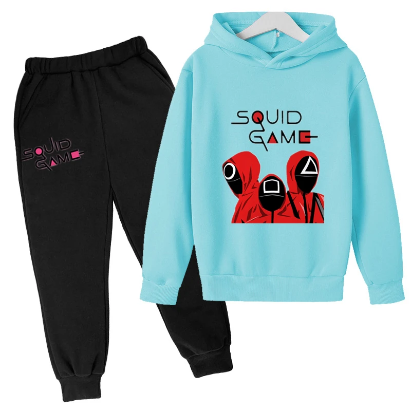 

Children Clothes Girl Squid Game Contest Suit Costumes Christmas Gift For Kids Casual Hooded Sweatshirts Suit Baby Boy Clothes