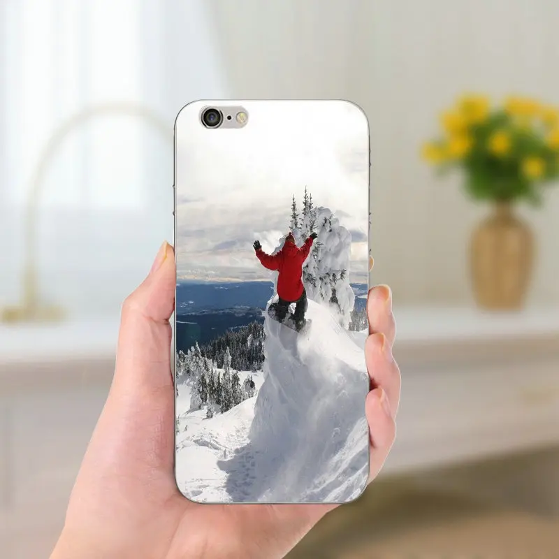 Экстрим Сноубординг чехол для телефона iPhone 8 7 6 6S Plus X 5 5S SE 5C 4 Coque Shell Funda Мягкий