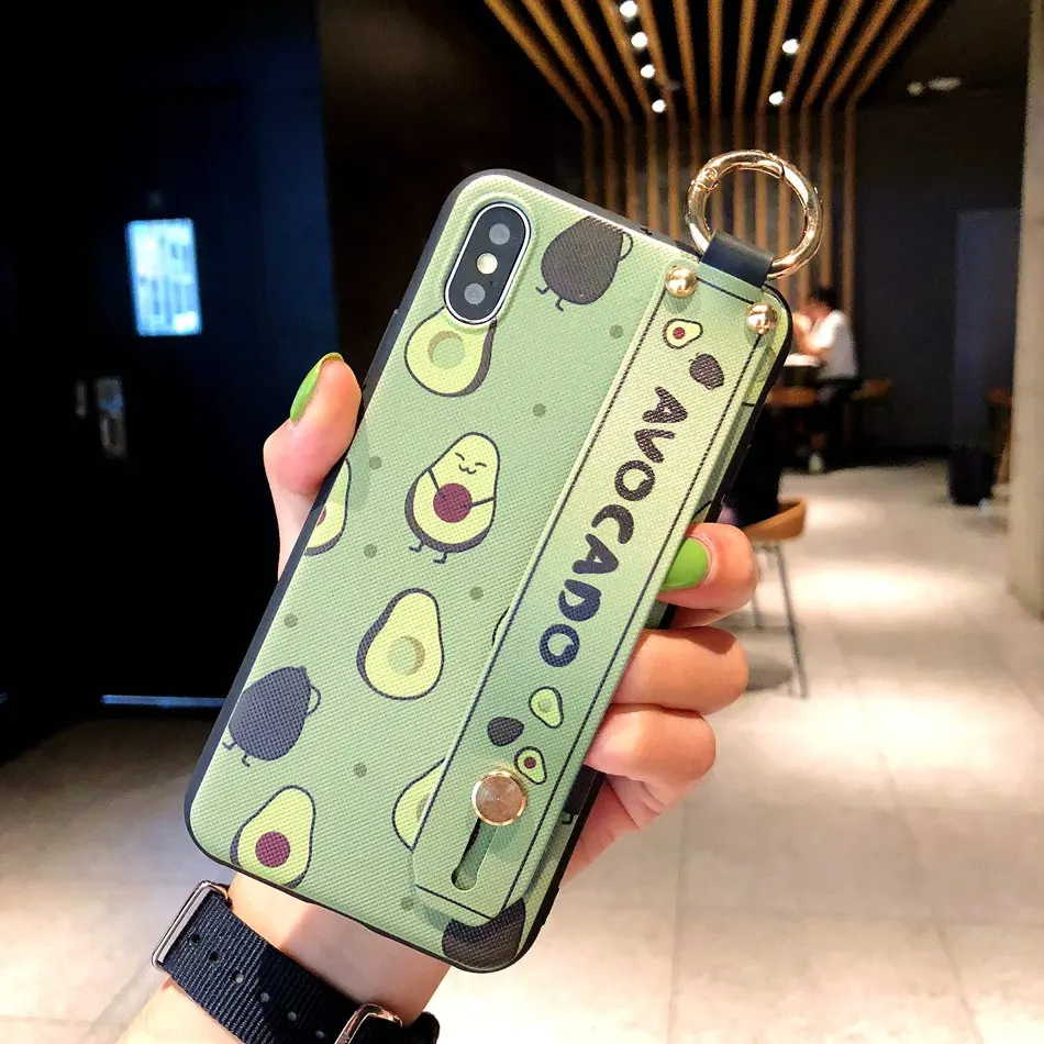 B3 AXBETY для iPhone 11 Pro 7 6 XR 8 Plus XS MAX Модный цветочный мультяшный шнурок петля подставка чехол для телефона для iPhone X 8 6 Plus чехол - Цвет: B3