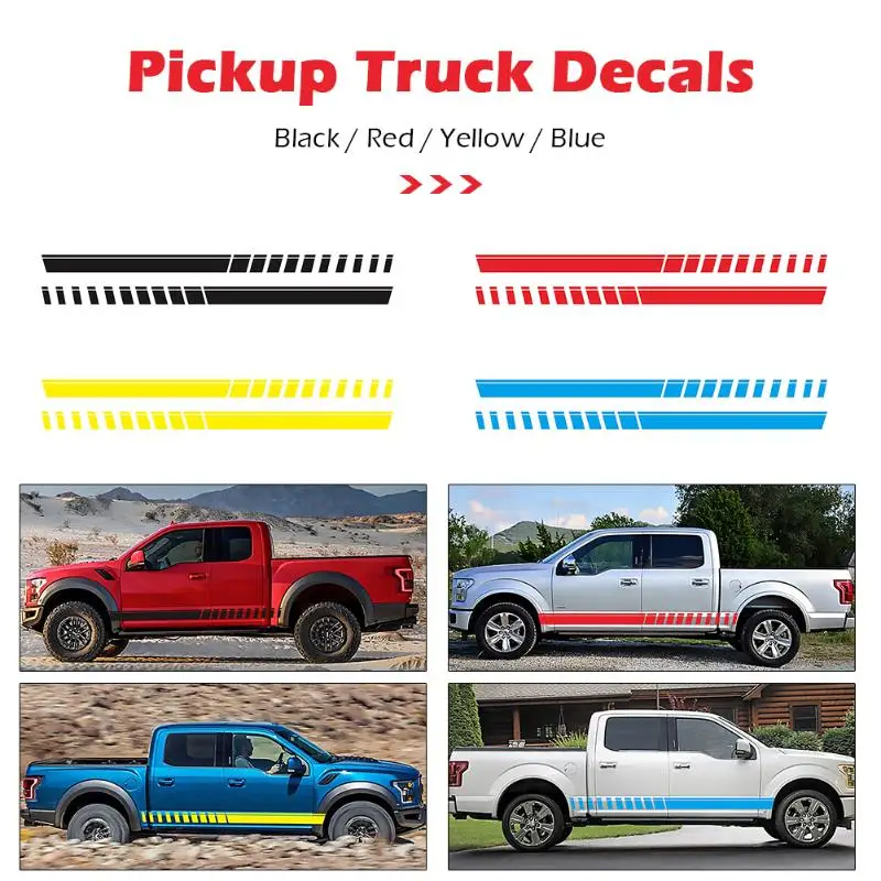 1 пара ПВХ наклейки на боковую юбку грузовика кузова двери Стайлинг для Ford F 150 Toyota