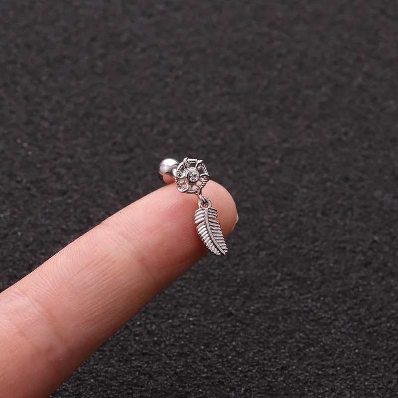 Sellsets 1Pc 16G Stainless Steel Cubic Zirconia Ear Cartilage Earring Helix Piercing Jewelry Tragus Rook Conch Screw Back Stud | Украшения
