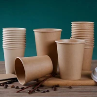 disposable paper cups 8oz9 5oz kraft paper cups coffee milk cup paper cup for hot drinking party supplies milk tea cup