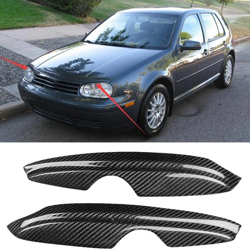 

Car Carbon Fiber Headlight Eyebrow Eyelid for Golf 4 MK4 IV 1999-2004
