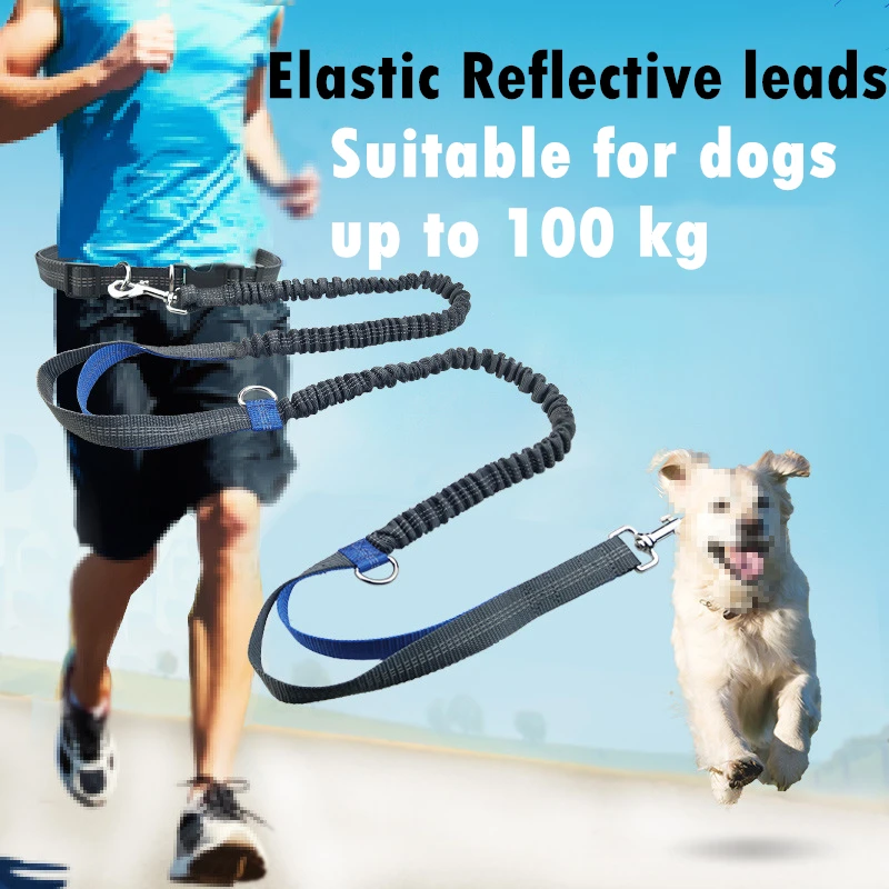 

Pet Dog Elastic Belt Running Leash Set Hands Outdoor Dog Leashes Collar Pets Accessories Jogging Lead Adjustable Waist Rope