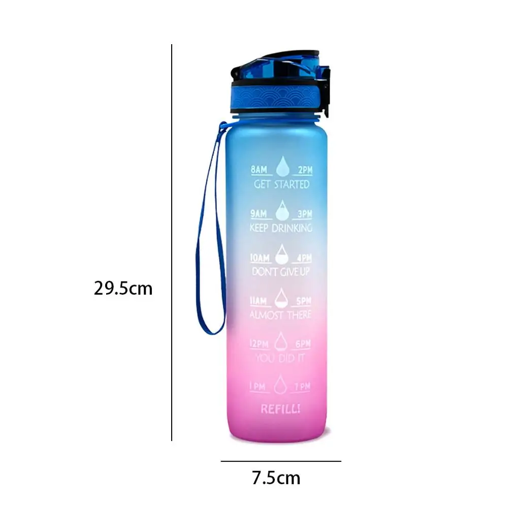 

piece gradient date sports bottle kettle with time stamp tritan shaker outdoor travel campsite walk plastic free shipping items