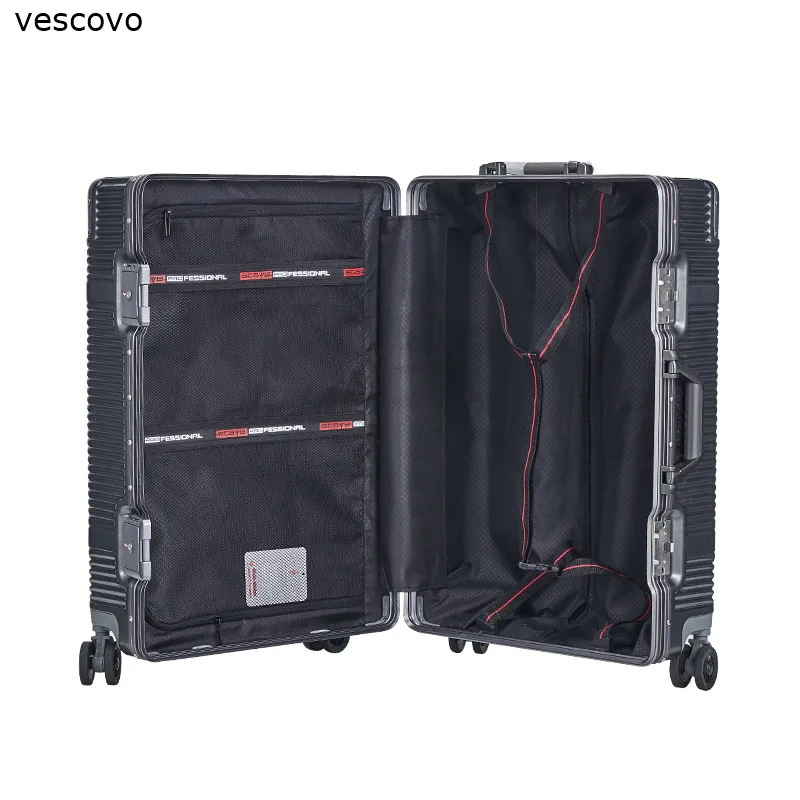 

VECCOVO 20"24"inch New Aluminum Frame Luggage Men Women Trolley Suitcase Spinner Wheels PC Rolling Luggage