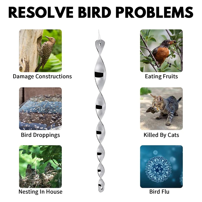 12 шт. птица репеллент стержни светоотражающие сдерживающим фактором