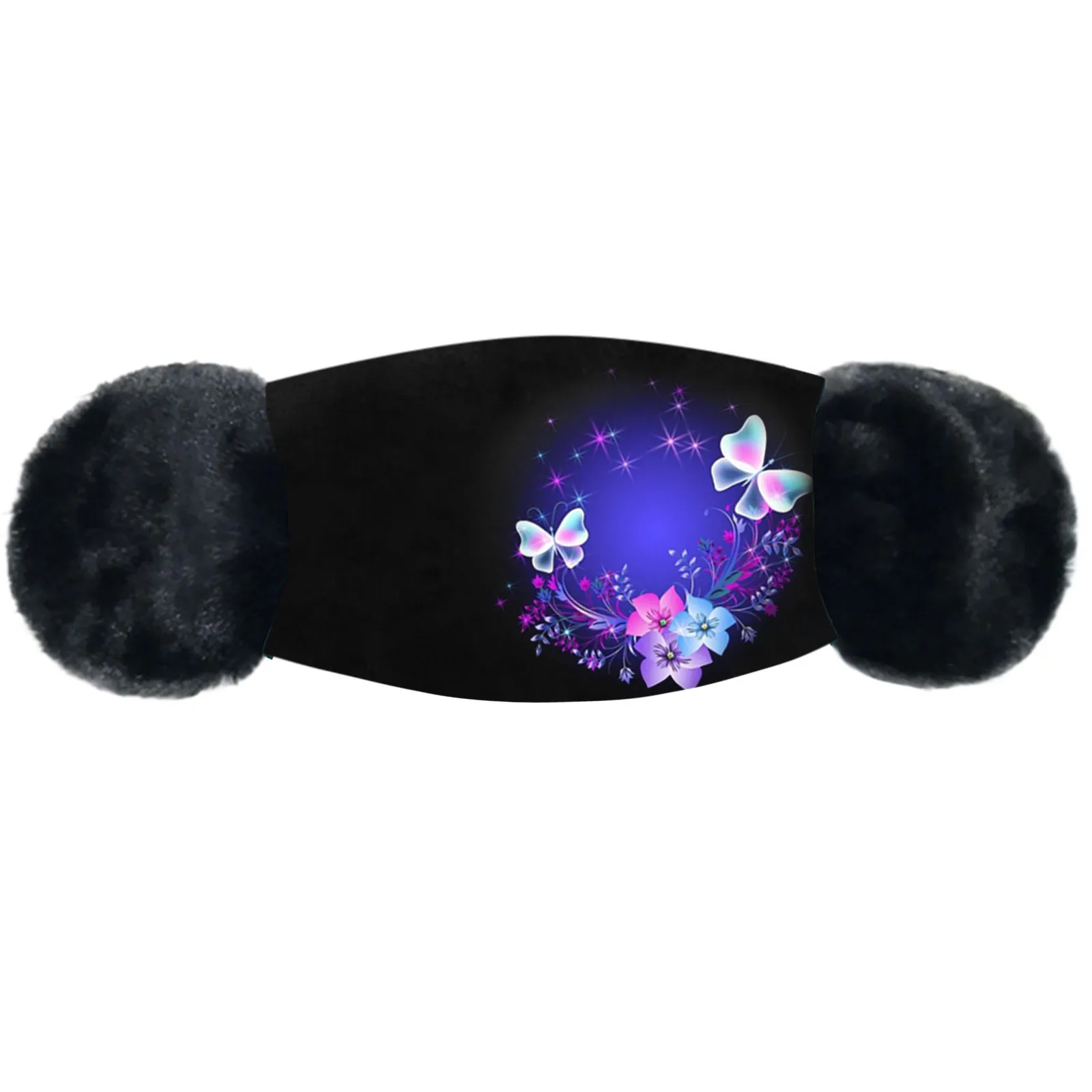 

Winter Warm Mask With Earmuffs Universal Solid And Smog-washable Mask For Adults Plus Velvet Unisex Outdoor Ski Face Mask