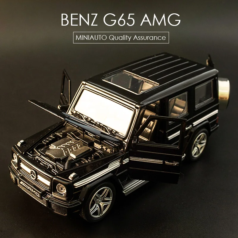 Modelo de Carro Fora de Estrada Benzs Liga Diecastas Metal Brinquedo Veículos Modelo Simulação Som Luz Coleção Crianças Presente 1:32 G65 Suv