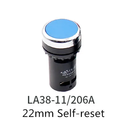 Blue 22 мм экономичный LA38-11/206A кнопочный переключатель аварийной остановки нормальный открытый+ нормальный закрыть - Color: Blue