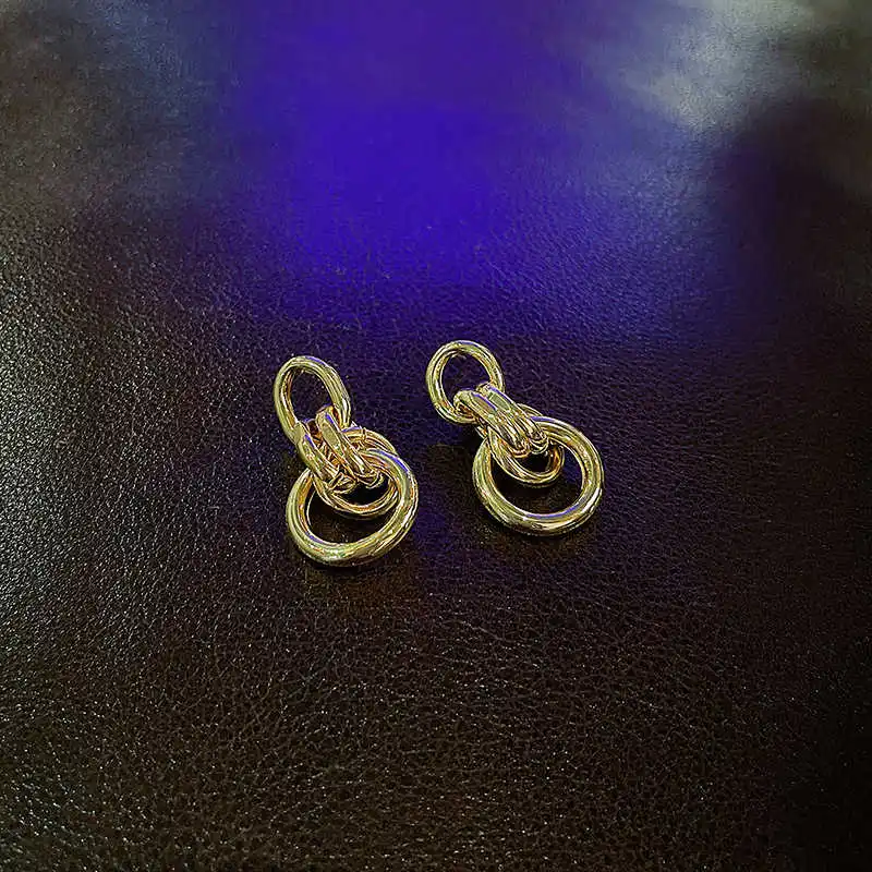 

S925 silver needle exaggerated personality metal Earrings women's fashion earrings hip hop Earrings