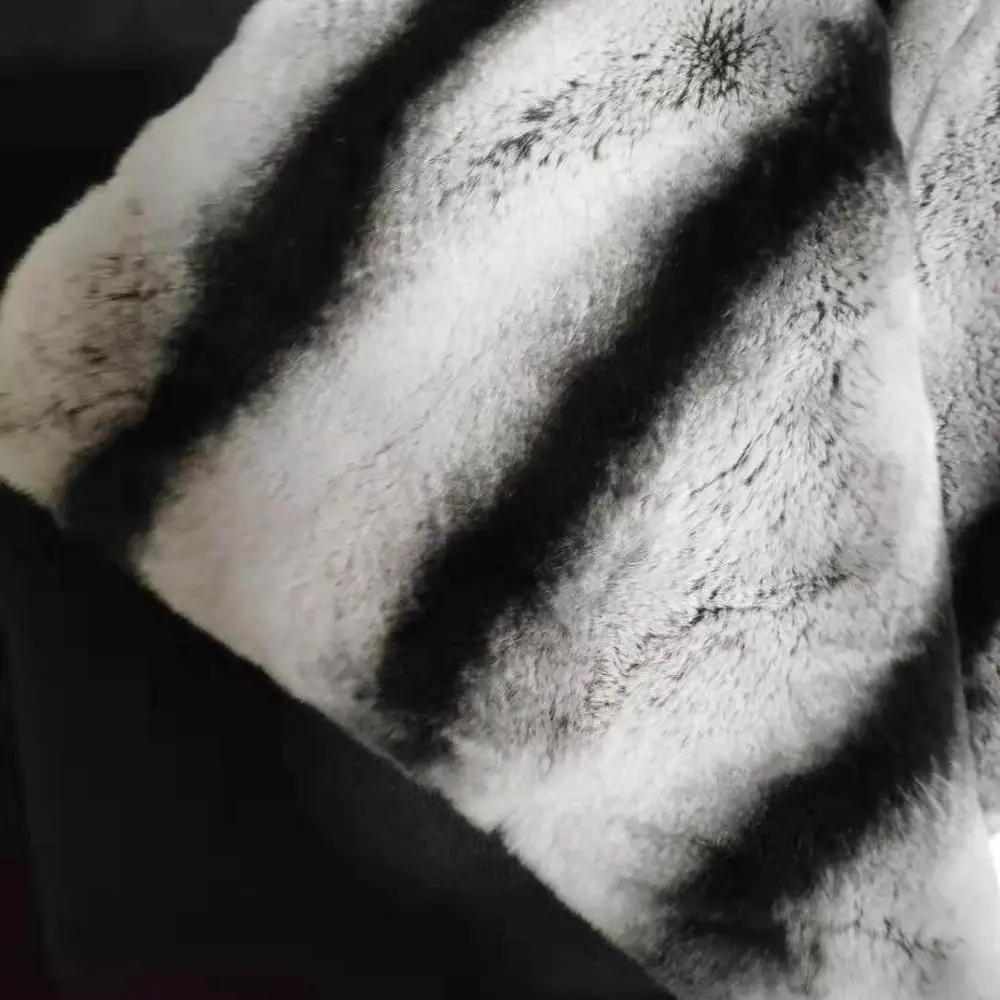 MS.Softex Шиншилла Рекс Кролик одеяло Настоящий мех кролика бросок фабрика OEM