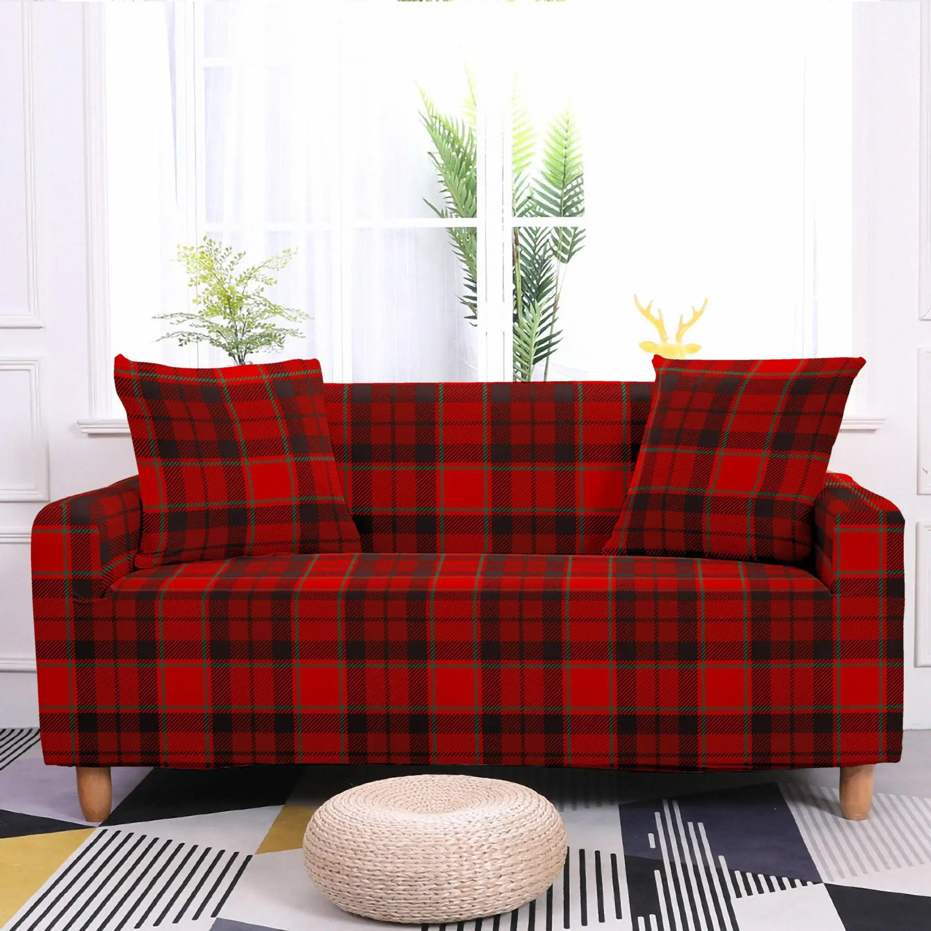 

1/2/3/4 Seater Geometric Elastic Sofa Cover for Living Room Modern Sectional Corner Sofa Slipcover Couch Cover Chair Protector