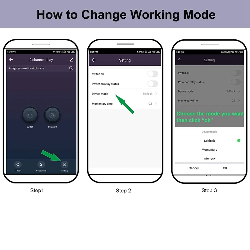 

2 Channel WiFi Momentary Inching Relay Self-Locking Switch Module Smart Life/Tuya APP Control WiFi Relay Module
