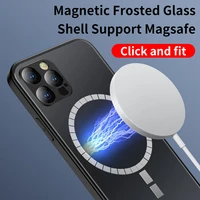 2022 new luxury tpu tempered glass liquid magnetic phone case for iphone 13 12 11 pro max mini wireless charger back cover