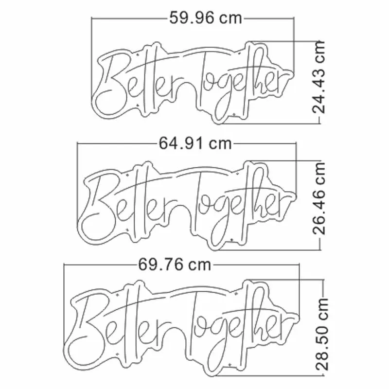 Лучше вместе светодиодная неоновая лампа светильник знак Свадебная вечеринка