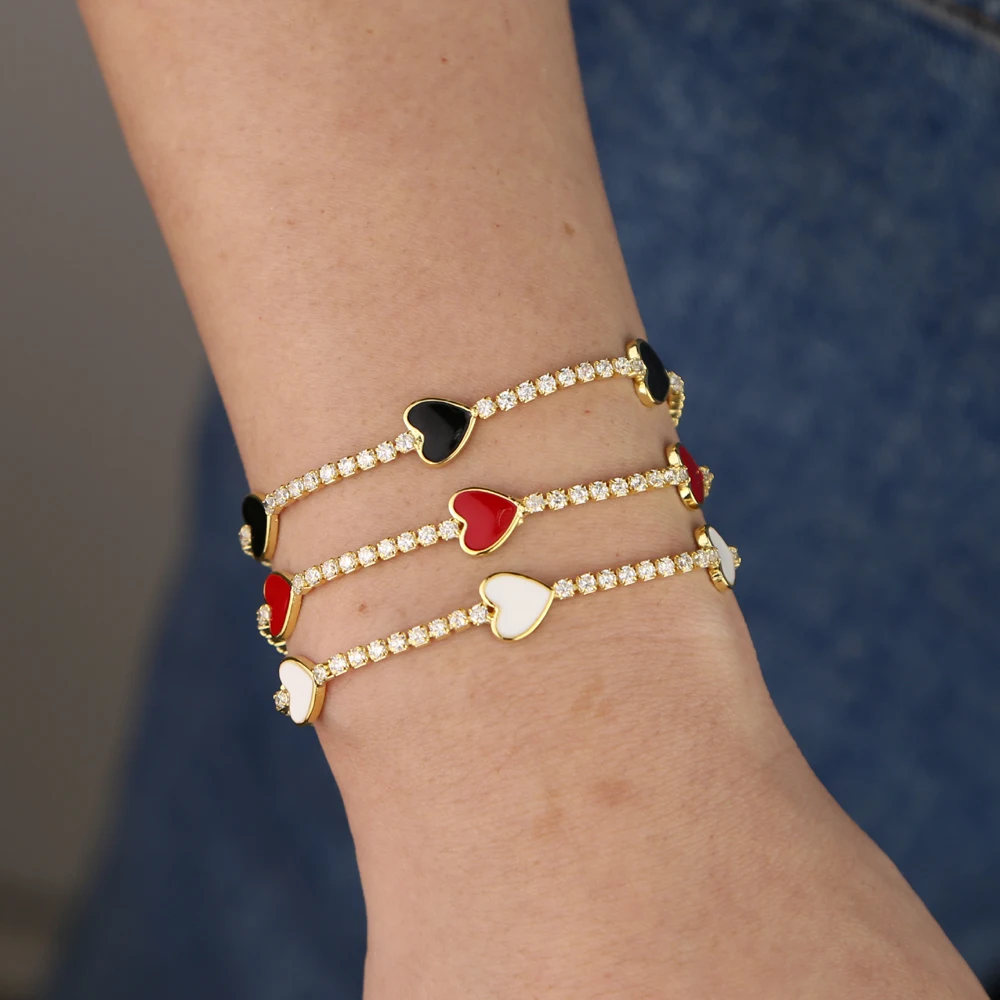 Новинка 2019 браслет с фианитами и простое эмалированное геометрическое ожерелье