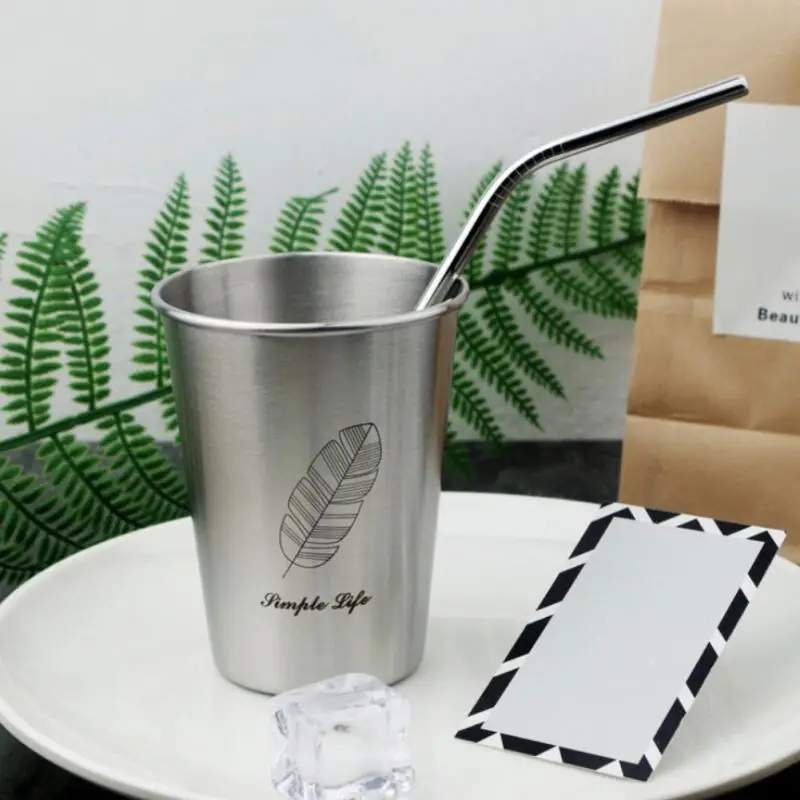 Чашка для воды из нержавеющей стали 500 мл кружка напитков небьющаяся