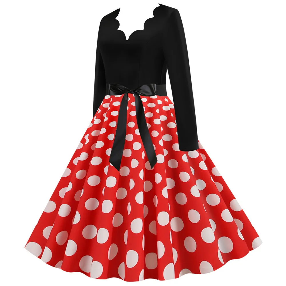 Girl Polka Dot Plaid Dress Student Fashion Beautiful Elegant Birthday Child Christmas Thanksgiving New Year Costume | Детская одежда и