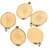 5pcs lot stainless steel gold bohemia oval charm pendants diy connectors dangle earring necklace making wholesale accessories