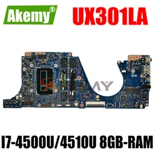 Akemy UX301LA Laptop motherboard for ASUS ZenBook UX301LA UX301LAA original mainboard 8GB-RAM I7-4500U/4510U